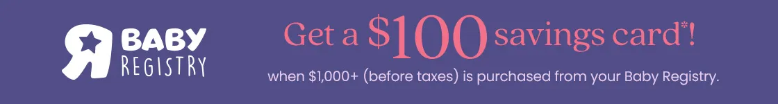 Baby Registry $100 Savings Card