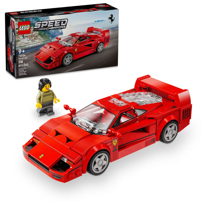 LEGO Speed Champions Ferrari F40 Supercar, Toy Car Model Building Set, Ferrari Gift Idea, 76934