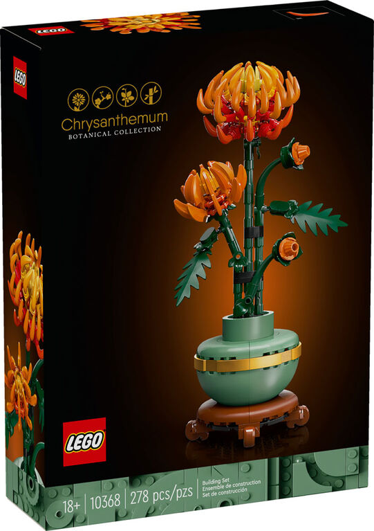 LEGO Icons Chrysanthemum Flower Building Set for Teens & Adults, Artificial Flower Home Decor, 10368