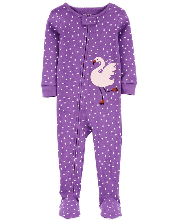 Carter's One Piece Flamingo 100% Snug Fit Cotton Footie Pajamas Purple  24M