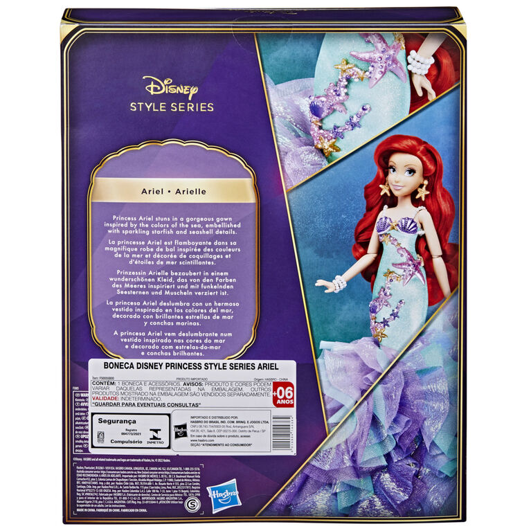 Disney Princess Style Series Ariel Fashion Doll, Deluxe Collector Doll with Accessories