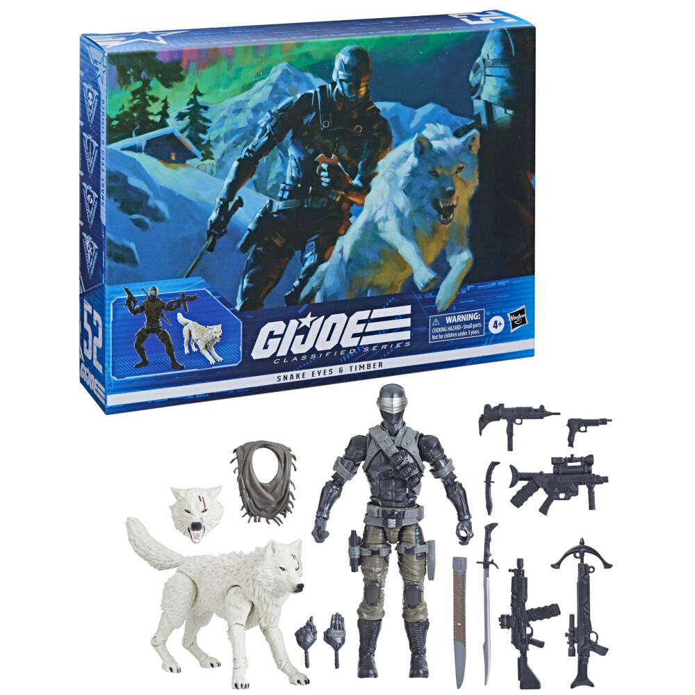 G.I. Joe Classified Series Snake Eyes and Timber Action Figures 52  Collectible Toy with Custom Package Art