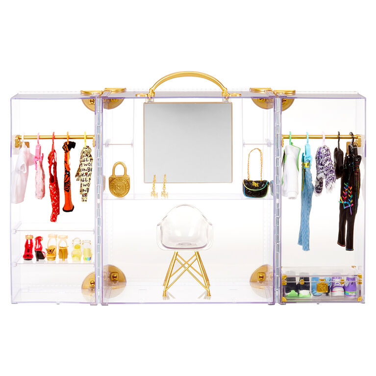 Rainbow High Deluxe Fashion Closet for 400+ Looks! Portable Clear