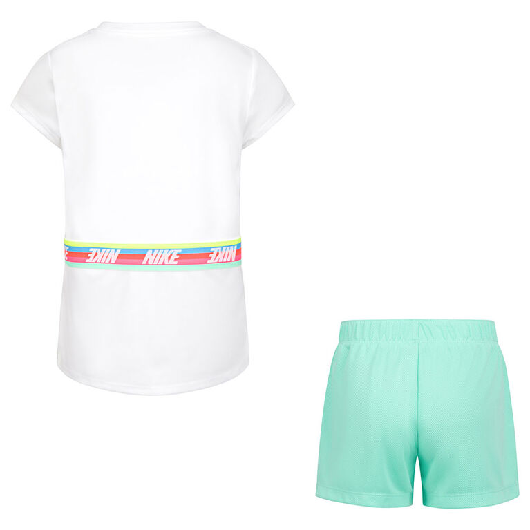 Nike T-shirt and Short Set - Green - Size 6
