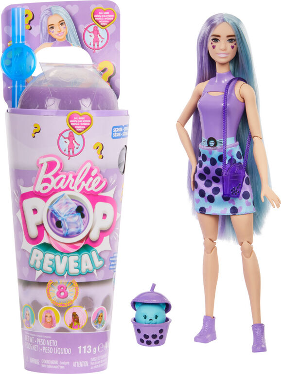 Barbie Pop Reveal Bubble Tea Series Doll & Accessories Set with Taro Milk Scented Fashion Doll