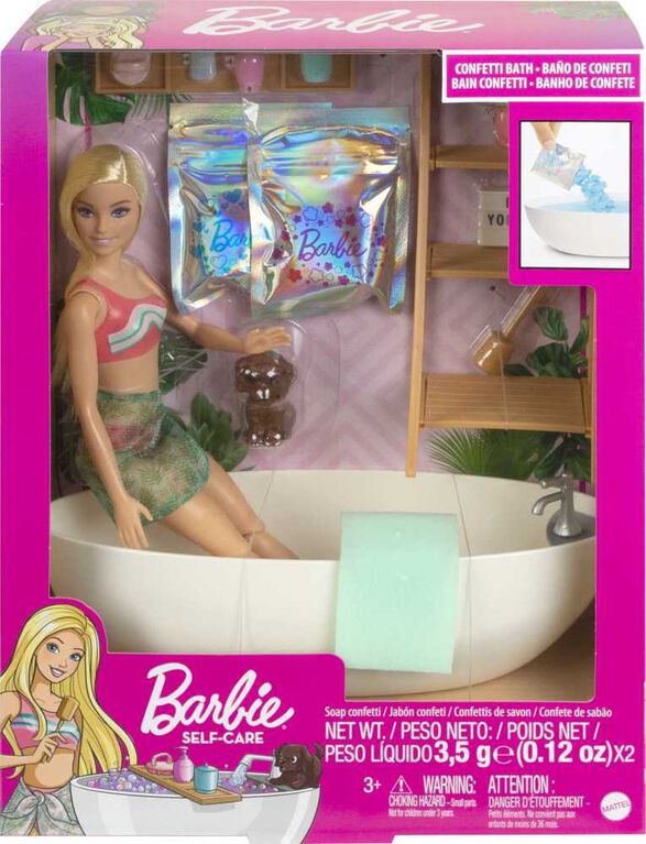Barbie Doll & Bathtub Playset - Confetti Soap & Accessories