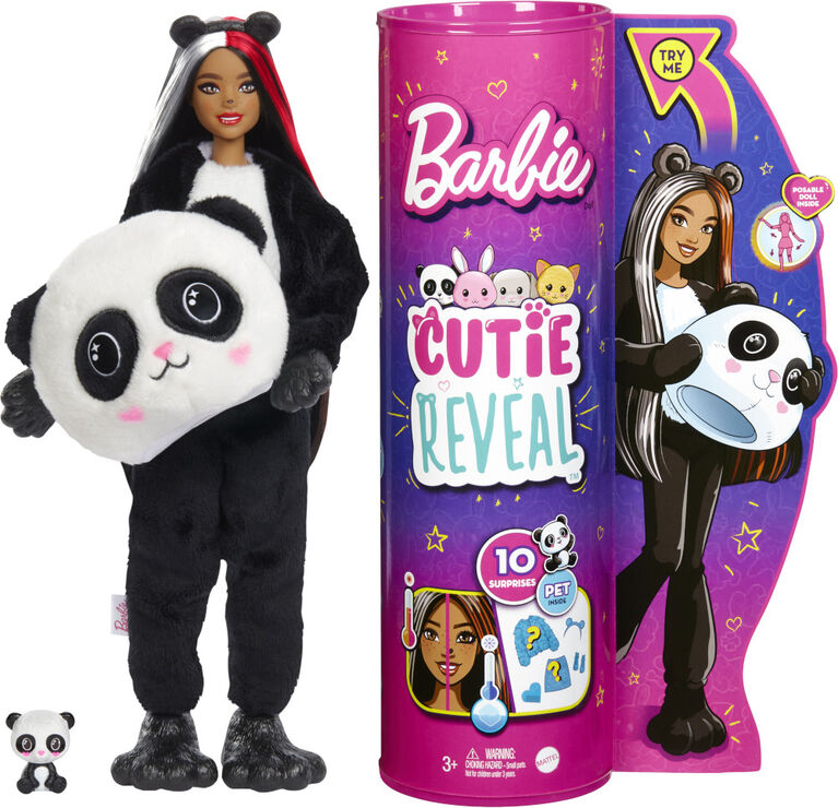 Barbie Cutie Reveal Doll with Panda Plush Costume and 10 Surprises ...