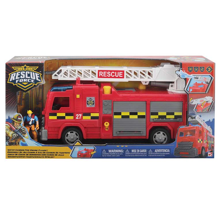 canon de sauvetage - Jouet de camion de pompier simulé pour enfants,  véhicule à friction, jouets côtelés, gru