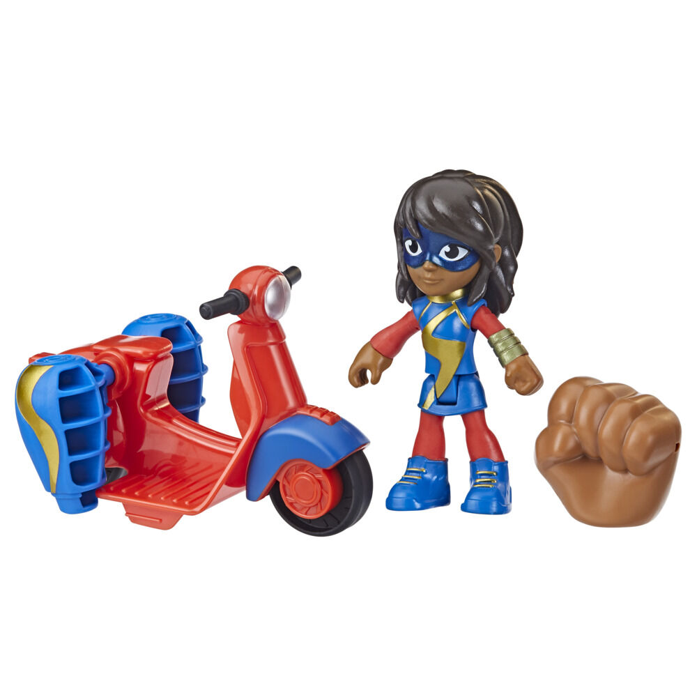 Marvel Spidey and His Amazing Friends Ms. Marvel Action Figure and Embiggen  Bike Vehicle