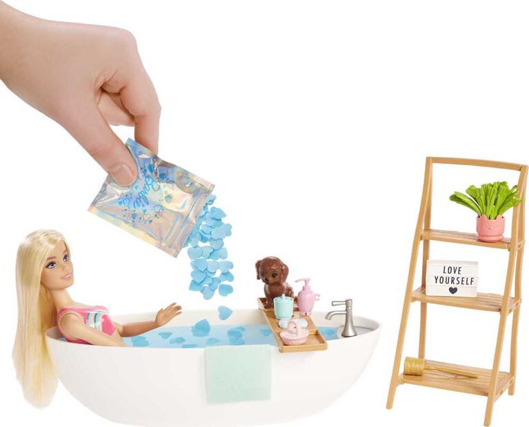 Barbie baignoire avec poupée et accessoires Mattel
