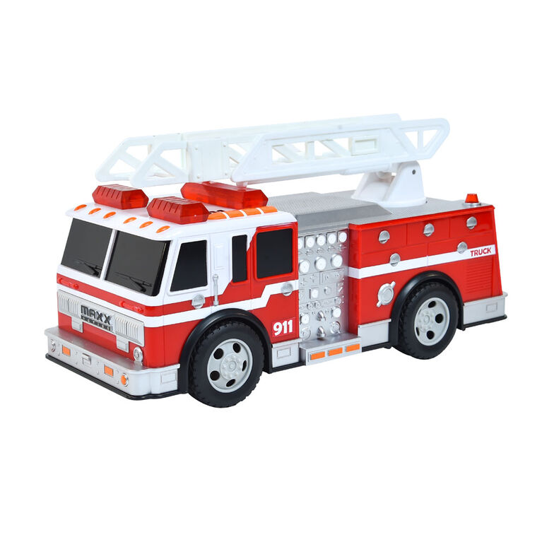Maxx Action 12" camion de pompier de secours motorisé avec "Lumières et Sons" de grande taille