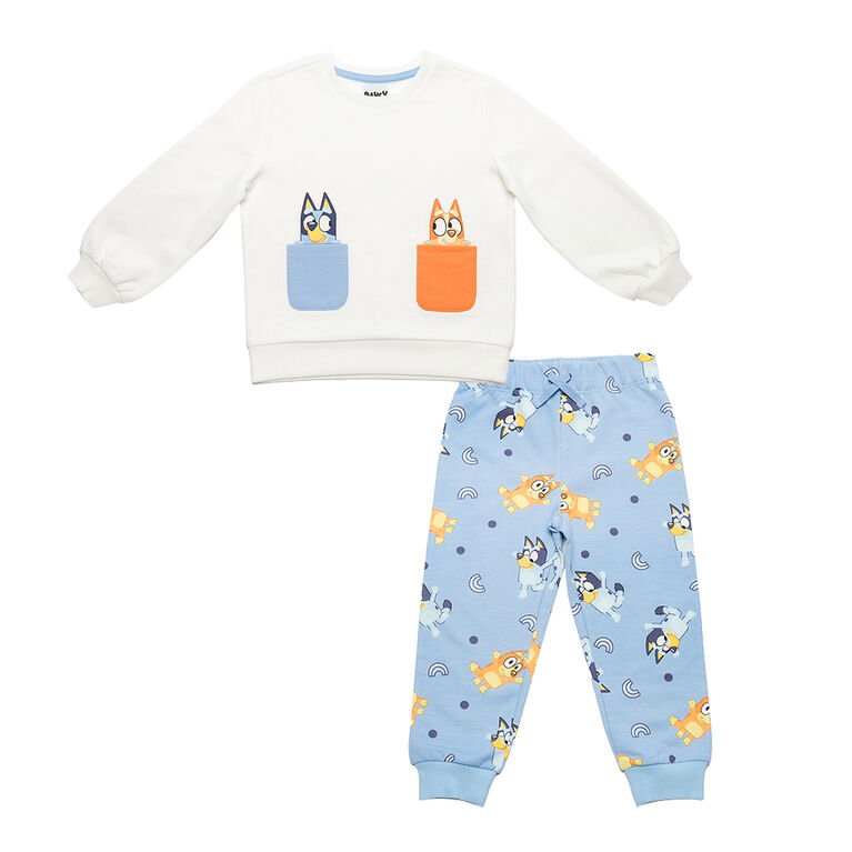 Bluey - 2 Piece Combo Set - Off White and Blue - Size 4T - Toys R Us Exclusive