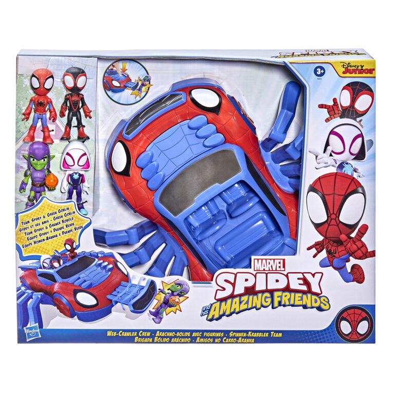 Hasbro Spidey and his Amazing Friends - Ultimate Web-Crawler, Comprend un  véhicule de tir et un personnage de 10 cm, pour enfants à partir de 3 ans,  Multicolore, Taille unique : 