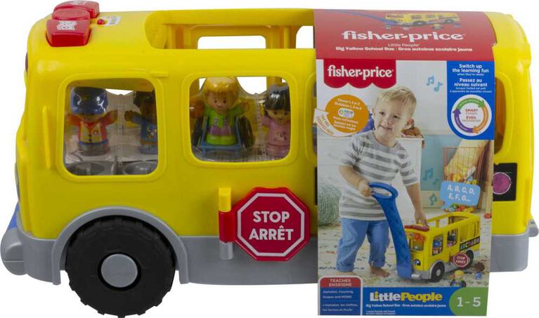 Fisher-Price jouet à tirer Little People Grand bus scolaire jaune