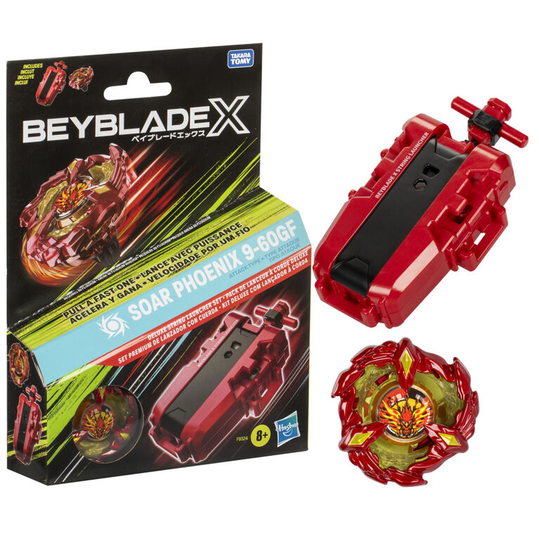Beyblade X, pack Soar Phoenix 9-60GF avec lanceur à corde deluxe