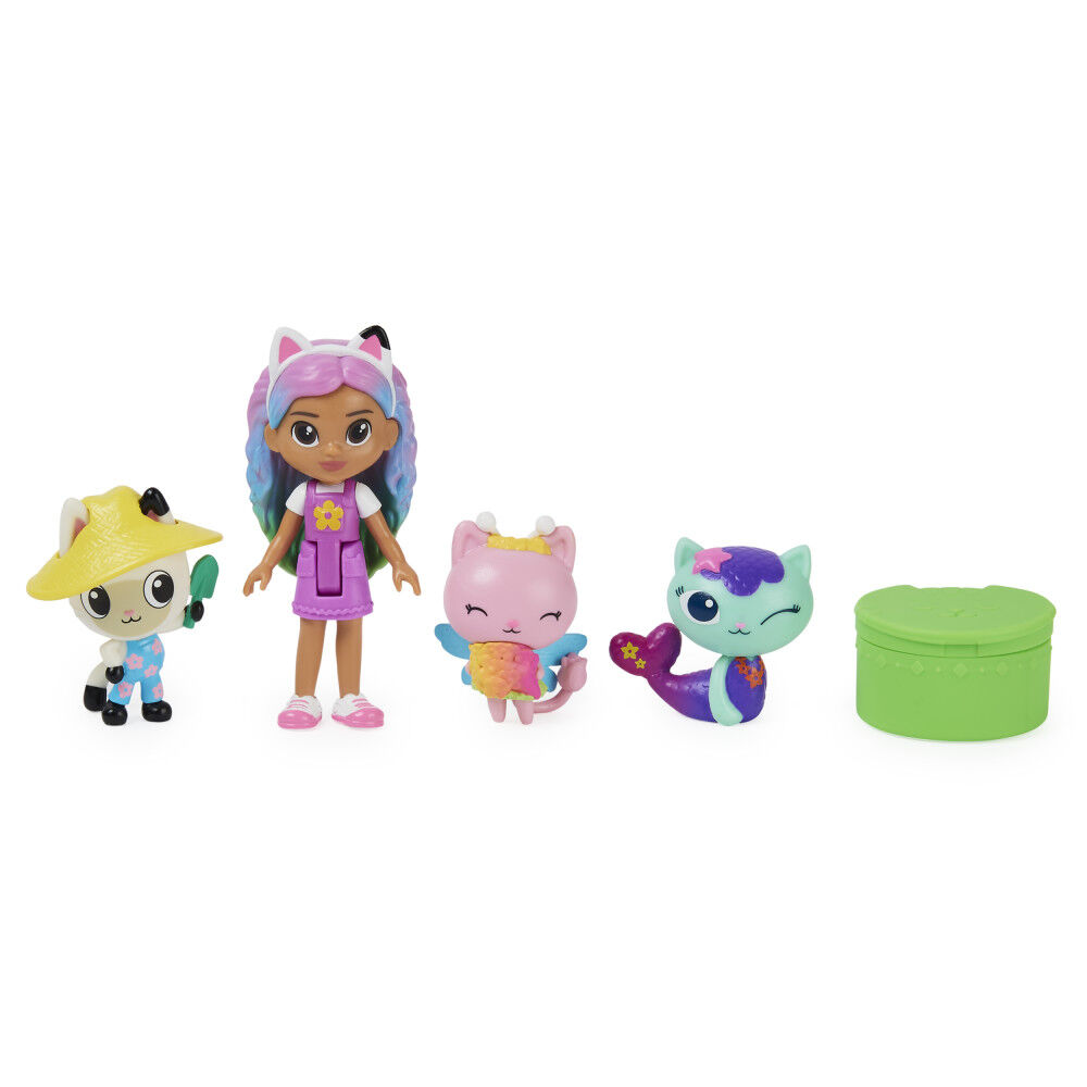 Gabby's Dollhouse, Gabby and Friends Figure Set with Rainbow Gabby
