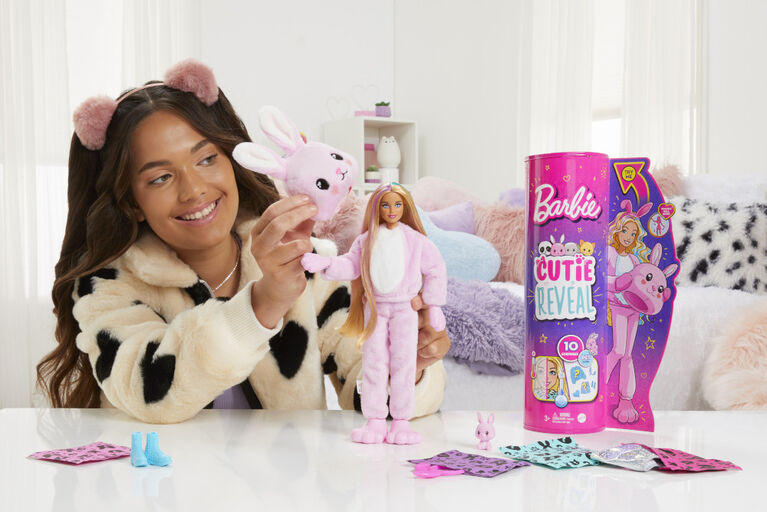 Barbie Cutie Reveal Doll with Bunny Plush Costume and 10 Surprises ...