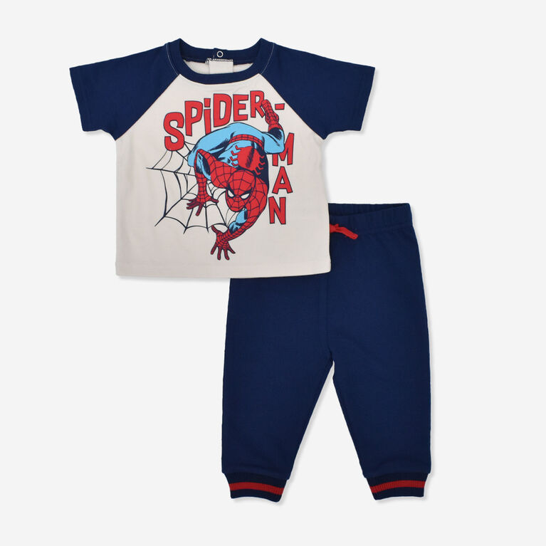 Marvel Spiderman 2 Piece Top/Jogger Pant Set Blue 6-9 Months