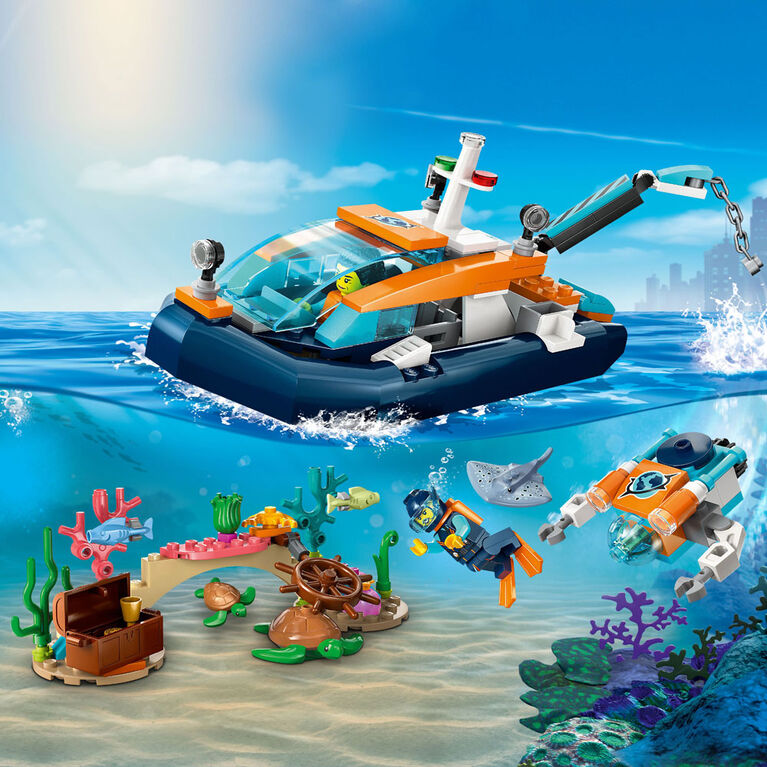 LEGO City Explorer Diving Boat 60377 Building Toy Set (182 Pieces