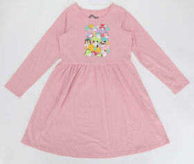 Squishmallows Friends on Clouds Long Sleeve Dress Pink Large
