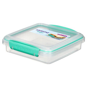 Boîte à lunch sandwich Sistema À EMPORTER avec couvercle étanche, boîte à repas empilable, 450 ml, Sans BPA, couleur variable