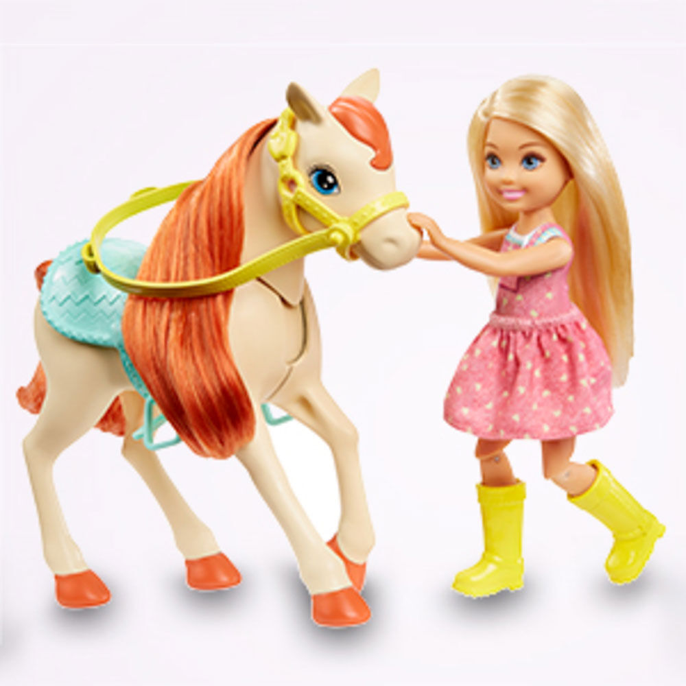 barbie doll horse riding lesson set
