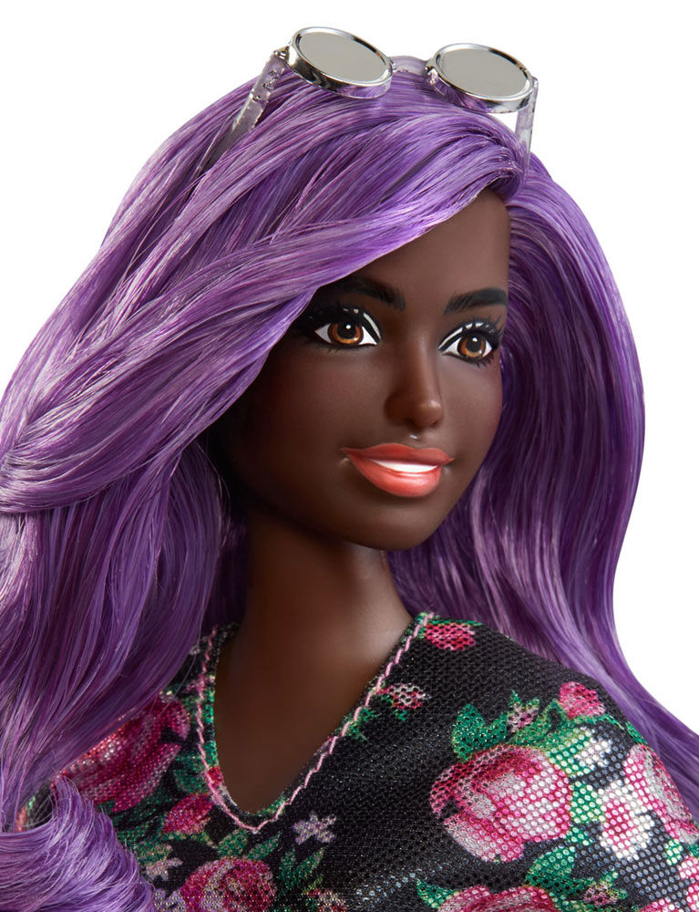 barbie doll with purple hair