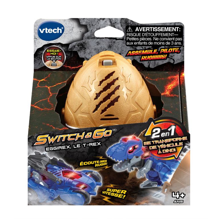 Vtech Switch And Go Dinos The T-Rex Sports Car Action Figure Golden