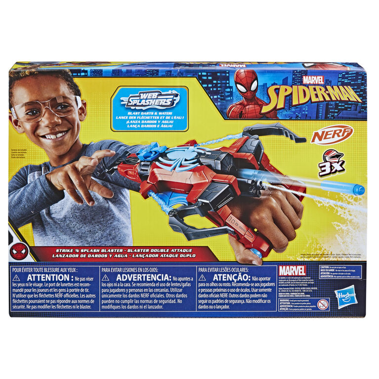 Marvel Spider-Man Araignée de combat, jouets de super-héros pour enfants,  lance de l'eau et des toiles