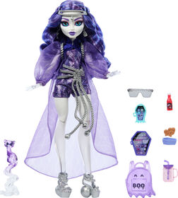 Monster High-Spectra Vondergeist-Poupée, furet Rhuen et accessoires