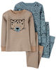 Pyjama 1 pièce à pieds en coton ajusté à imprimé d’ours bleu Carter's 2T