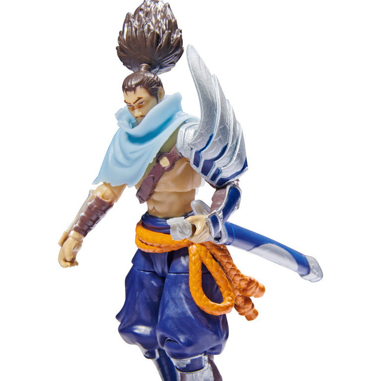League of Legends, 4-Inch Yasuo Collectible Figure w/ Premium Details and Sword Accessory, The Champion Collection, Collector Grade