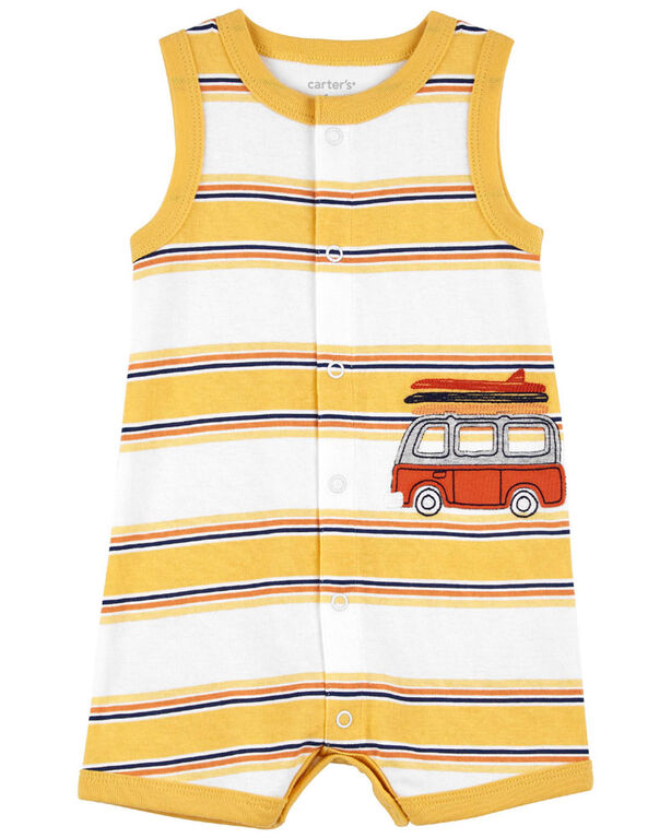 Carter's One Piece Yellow Striped Romper  3M