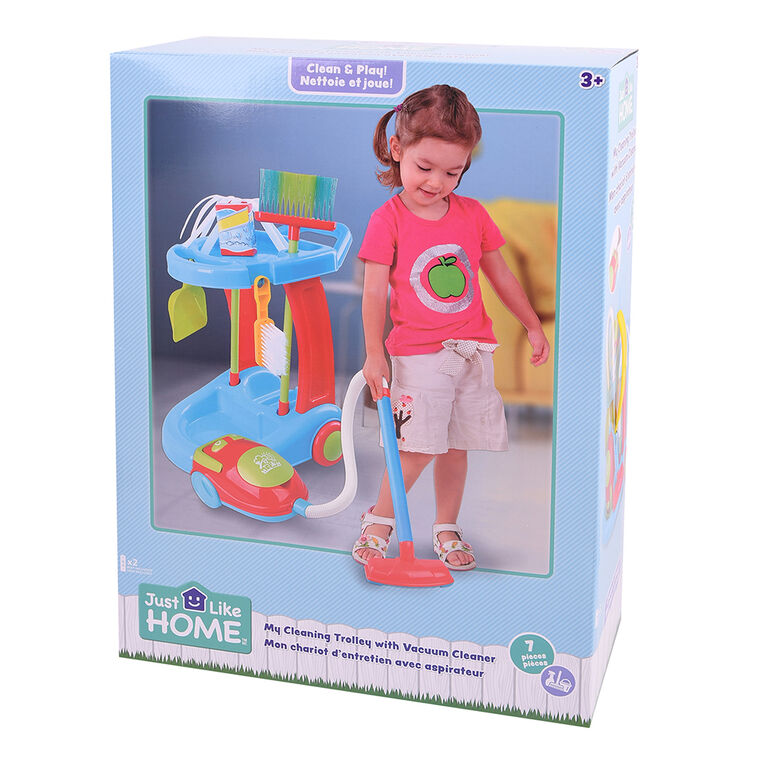 Chariot de nettoyage pour en-fants, ensemble de jouets de nettoyage pour en-fants,  jeu de rôle, jouets de nettoyage ménagers, jouet éducatif d'apprentissage pour  en-fants âgés de 3 ans et plus : 