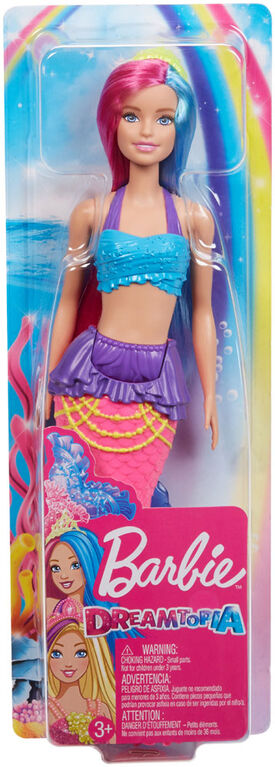 Poupée ​Sirène Barbie Dreamtopia, 30,5 cm (12 po), Cheveux Roses et Bleus