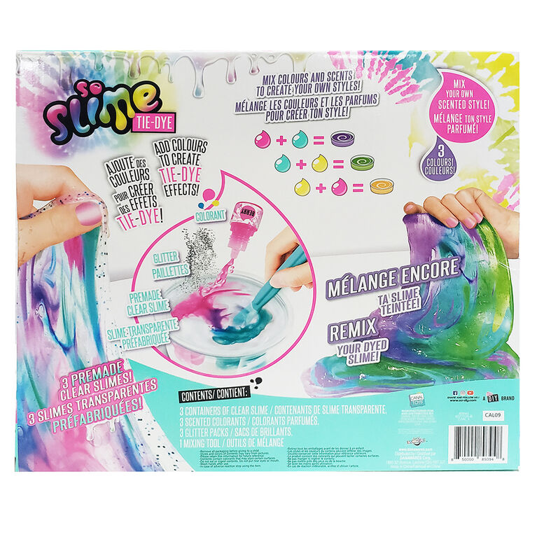 Tie Dye Slime Kit So Slime Premade Clear Slime Glitter & Colorants Canal  Toys