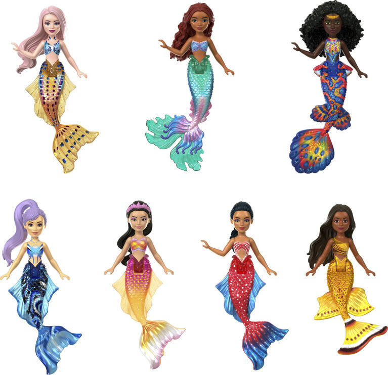 Disney Princess Small Doll Party Set with 6 Posable Princess Dolls