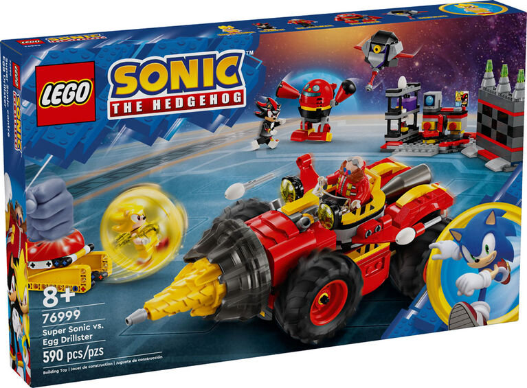 LEGO Sonic the Hedgehog: Super Sonic vs. Egg Drillster Gaming Toy with Shadow and Dr. Eggman, 76999