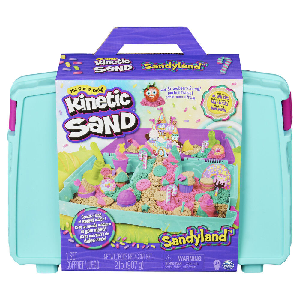 Kinetic Sand Sandyland with 2lbs of Kinetic Sand, Portable Playset with 15+  Tools, Made with Natural Sand, Includes Scented and Colored Kinetic Sand -  