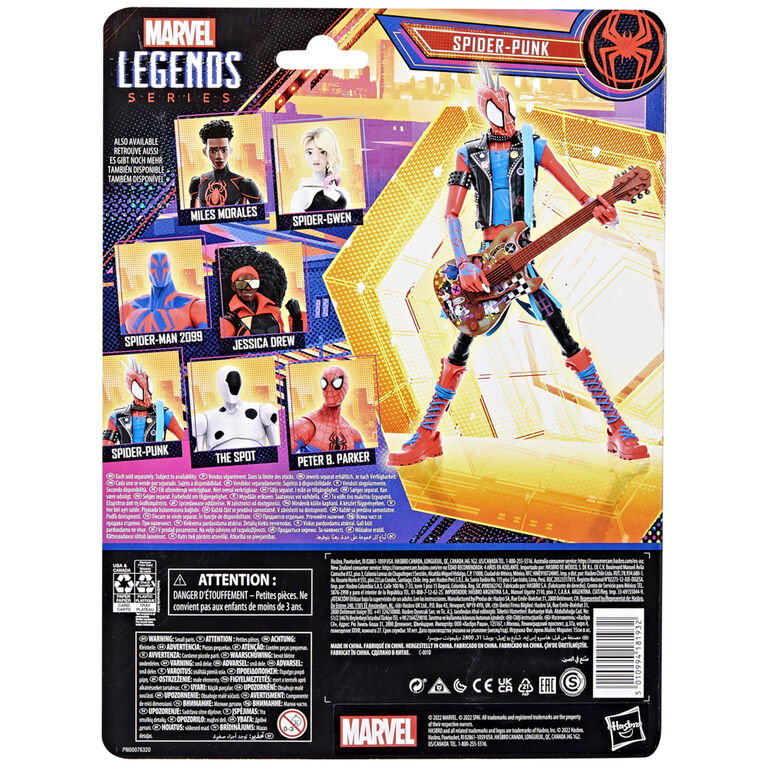 Marvel Legends Series, Spider-Man: Across the Spider-Verse (Partie 1), figurine Spider-Punk de 15 cm, 1 accessoire