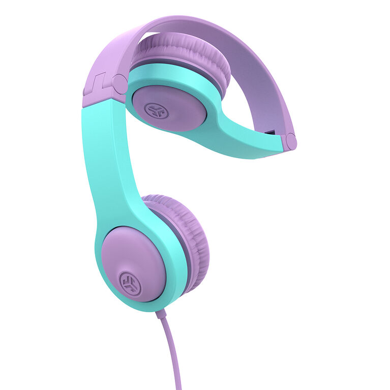 Jlab JBuddies Folding Wired Headphones-Pink/Teal