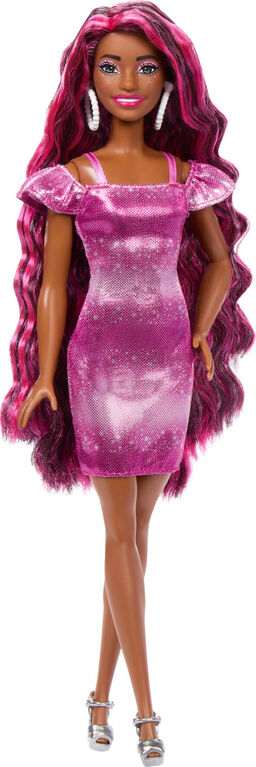 Barbie Fun & Fancy Hair Doll with Extra-Long Colorful Black Hair and Styling Accessories