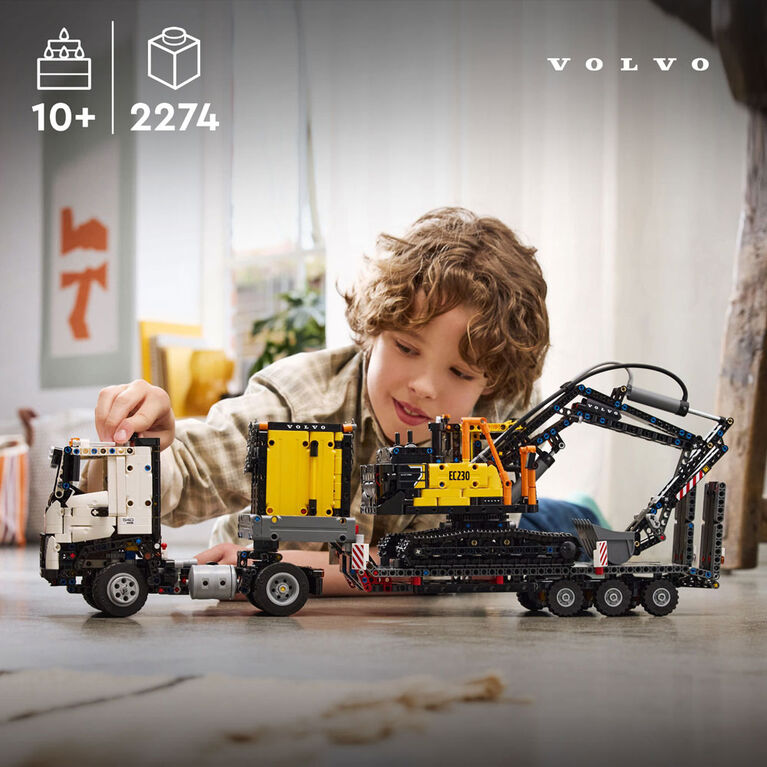 LEGO Technic Volvo FMX Truck & EC230 Electric Excavator Building Toy, Volvo Truck Toy for Kids, 42175