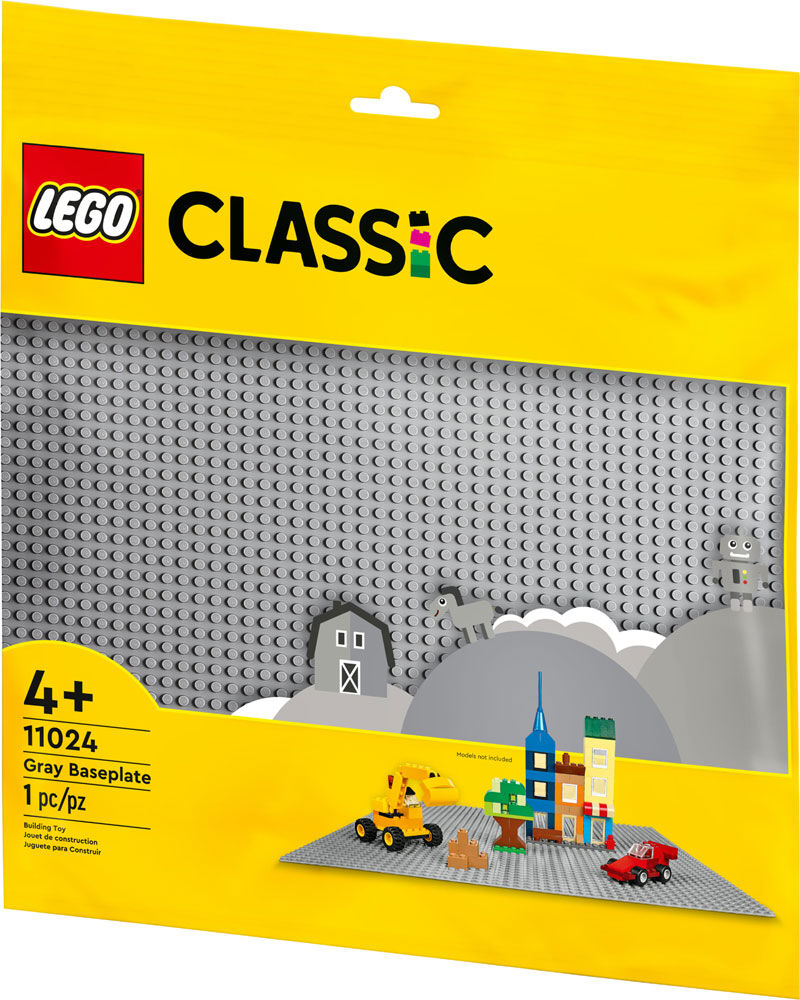 LEGO Classic Gray Baseplate 11024 Building Kit for Kids (1 Piece