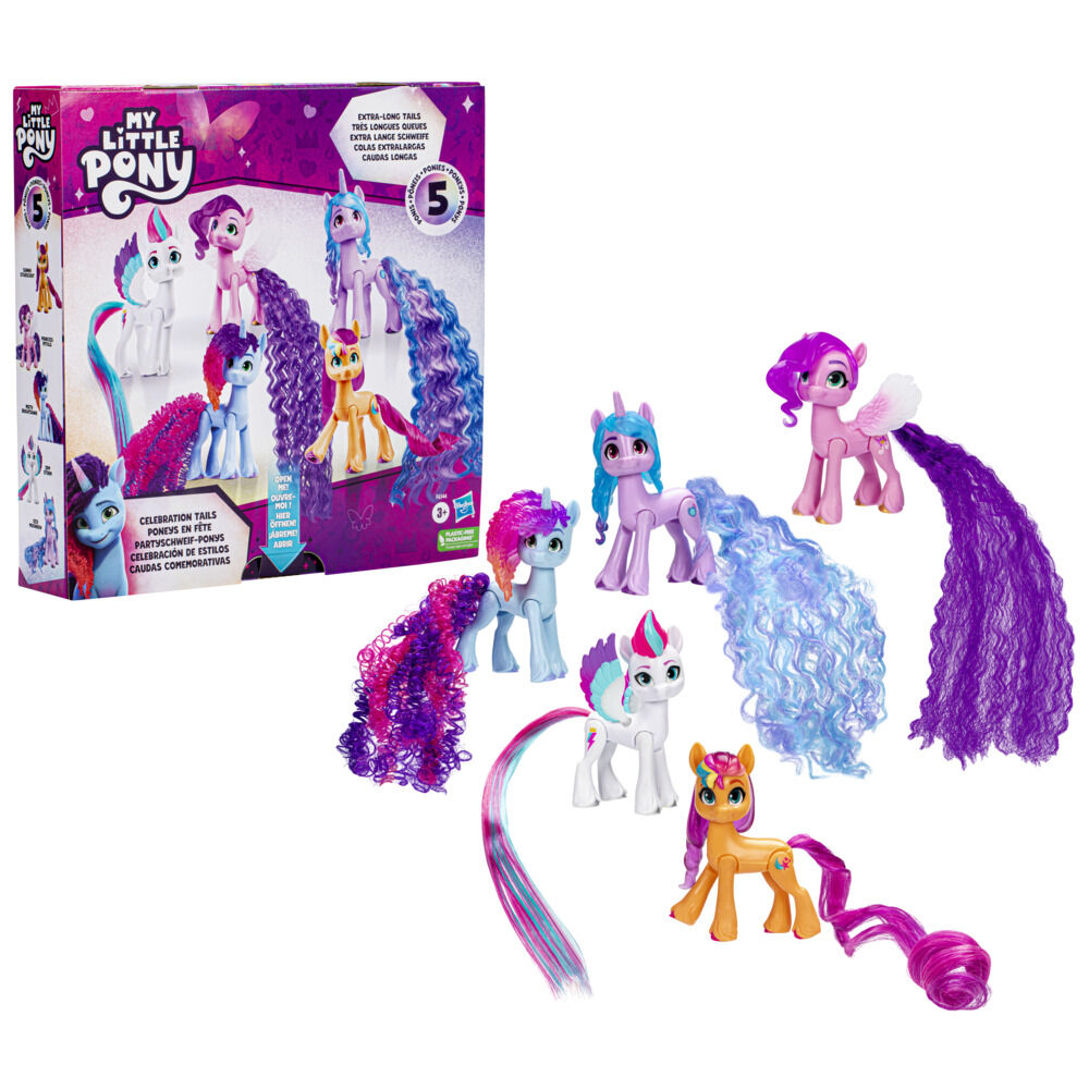 My Little Pony Toys Celebration Tails 5 Figure Set 3 Inch Small Dolls for Girls and Boys Unicorn Toys R Exclusive