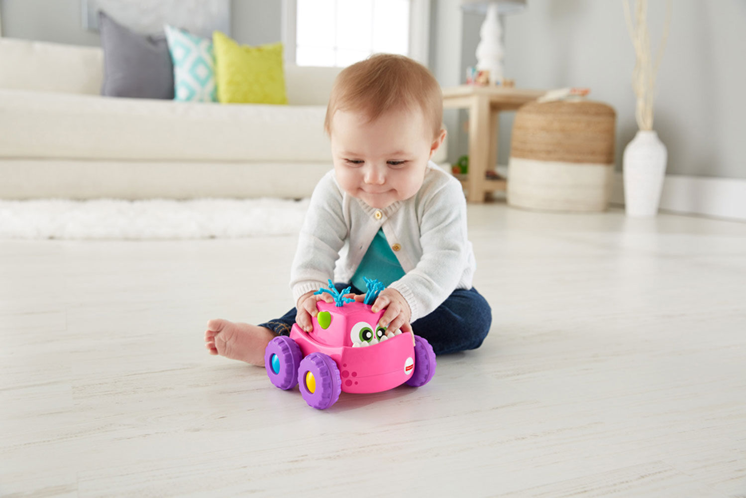fisher price press n go monster truck pink
