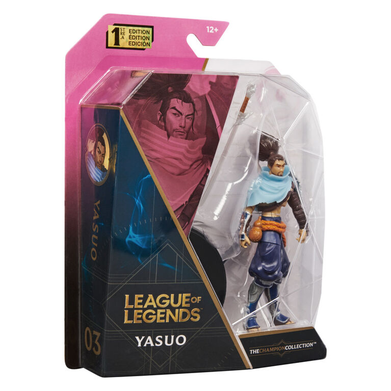 League of Legends, 4-Inch Yasuo Collectible Figure w/ Premium Details and Sword Accessory, The Champion Collection, Collector Grade
