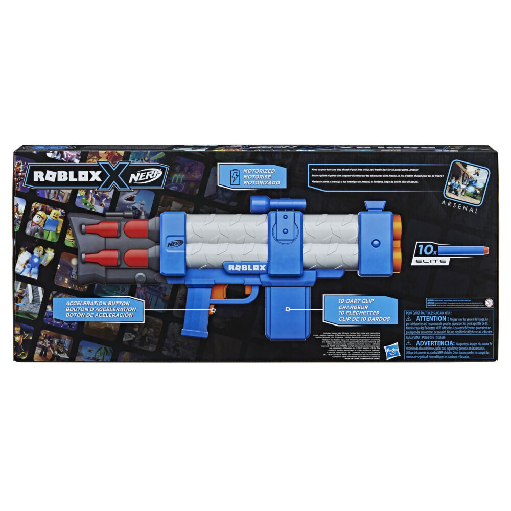 Nerf Roblox Arsenal: Pulse Laser Motorized Dart Blaster, 10 Nerf