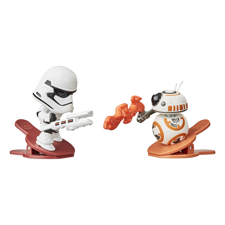 Star Wars Battle Bobblers First Order Stormtrooper Vs BB-8 Clippable Battling Action Figure