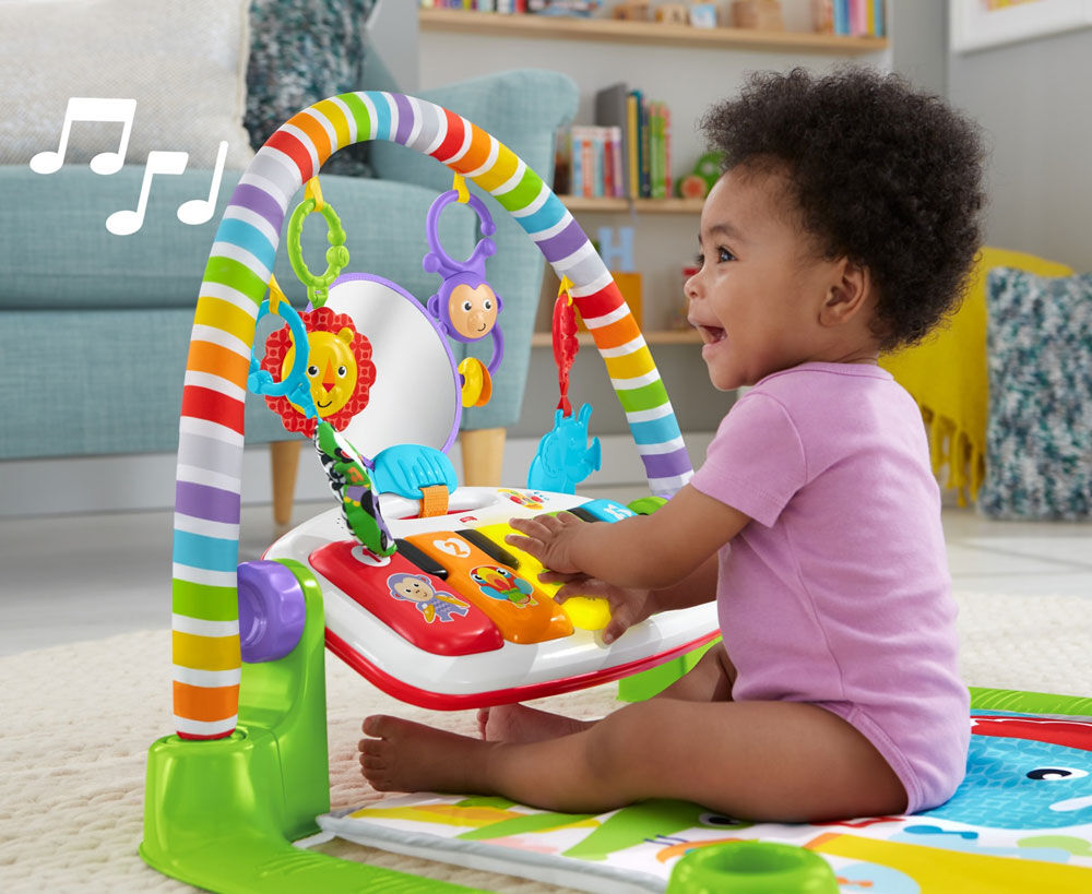 baby kicking piano toy